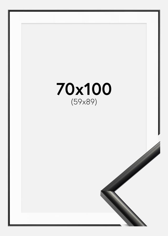 Ram med passepartou Fotolijst New Lifestyle Zwart 70x100 cm - Passe-partout Wit 60x90 cm