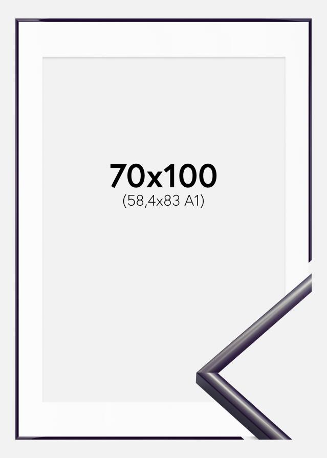 Ram med passepartou Fotolijst New Lifestyle Donkerpaars 70x100 cm - Passe-partout Wit 59,4x84 cm