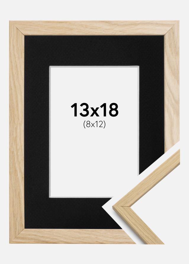 Ram med passepartou Fotolijst Edsbyn Eiken 13x18 cm - Passe-partout Zwart 9x13 cm