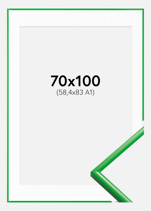 Ram med passepartou Fotolijst New Lifestyle Grass Green 70x100 cm - Passe-partout Wit 59,4x84 cm