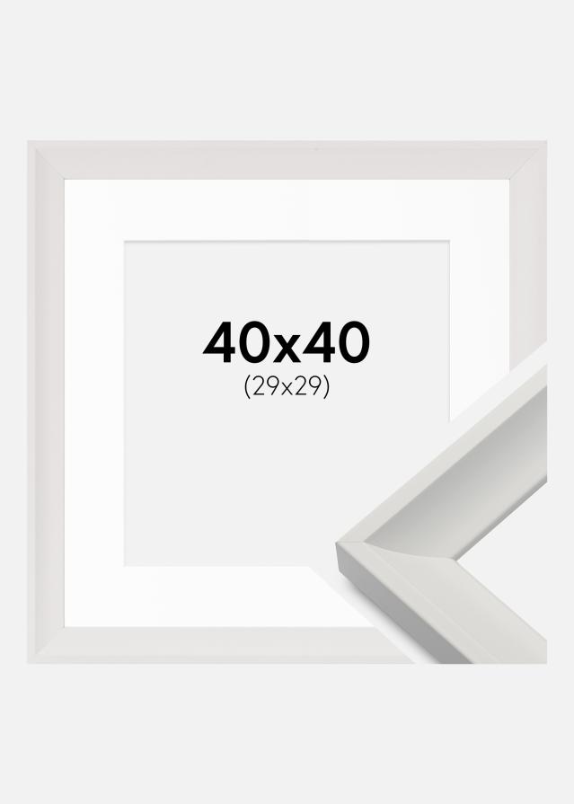 Ram med passepartou Fotolijst Öjaren Wit 40x40 cm - Passe-partout Wit 30x30 cm