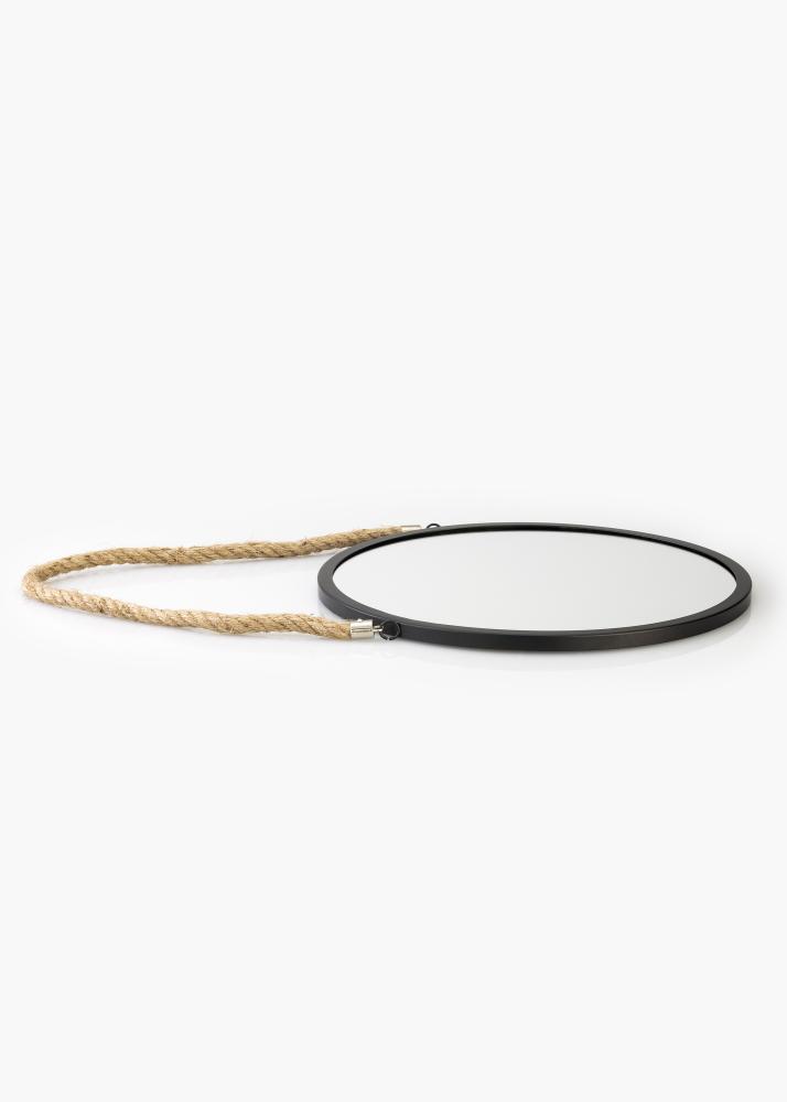 KAILA KAILA Ronde Spiegel Rope - Zwart 30 cm Ø