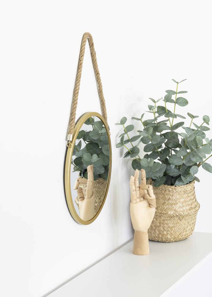 KAILA KAILA Ronde Spiegel Rope - Goud 30 cm Ø