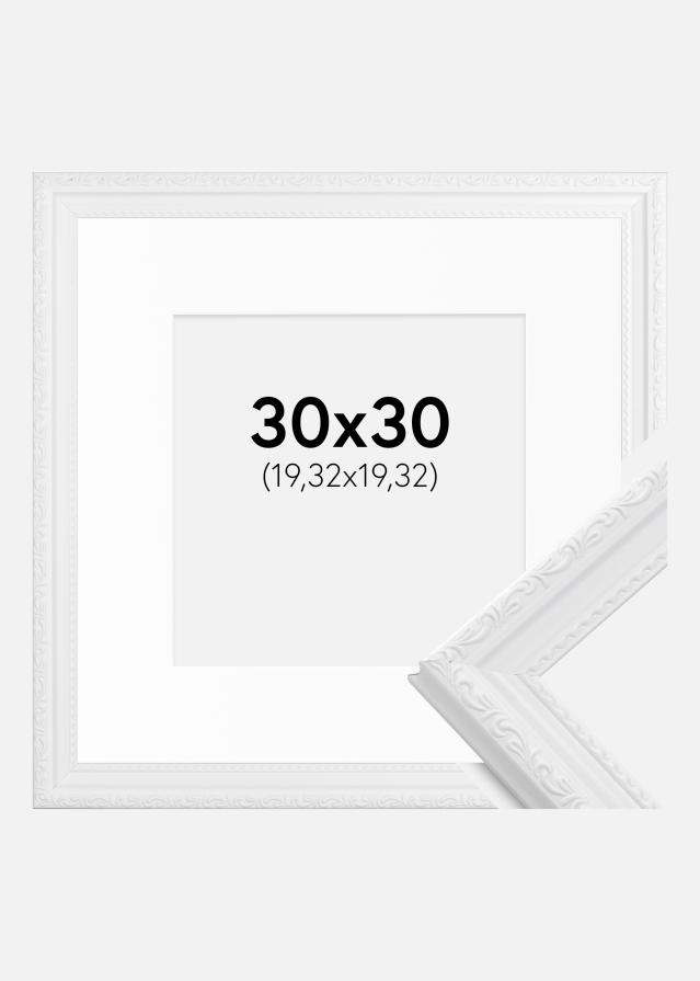 Ram med passepartou Fotolijst Abisko Wit 30x30 cm - Passe-partout Wit 8x8 inches