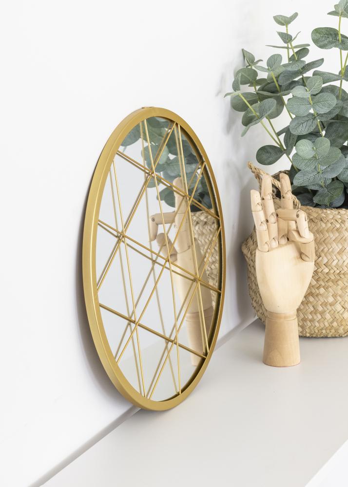 KAILA KAILA Ronde Spiegel Triangles - Goud 35 cm Ø