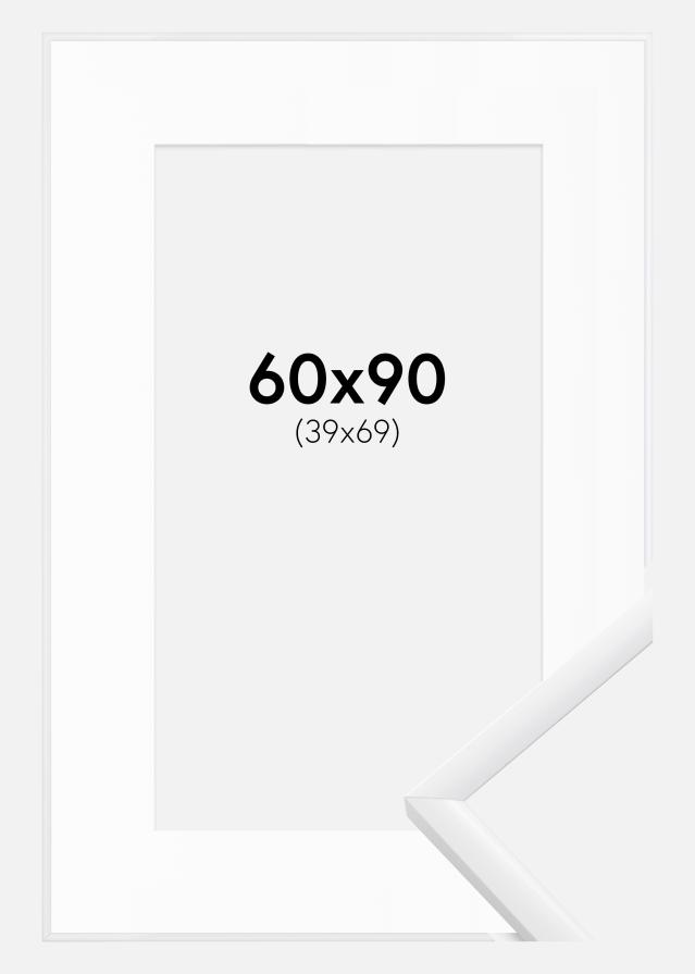 Ram med passepartou Fotolijst New Lifestyle Wit 60x90 cm - Passe-partout Wit 40x70 cm