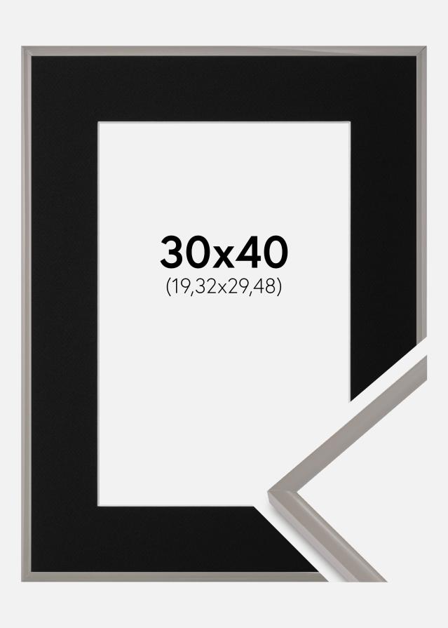 Ram med passepartou Fotolijst New Lifestyle Earth Grey 30x40 cm - Passe-partout Zwart 8x12 inches