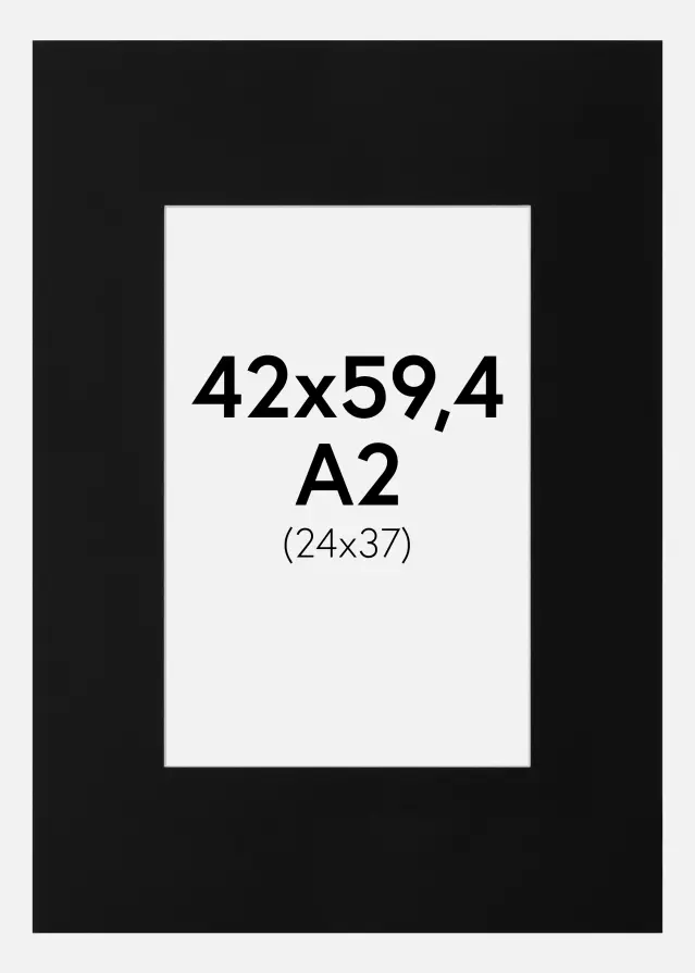 Artlink Passe-partout Zwart Standaard (Witte Kern) A2 42x59,4 cm (24x37)