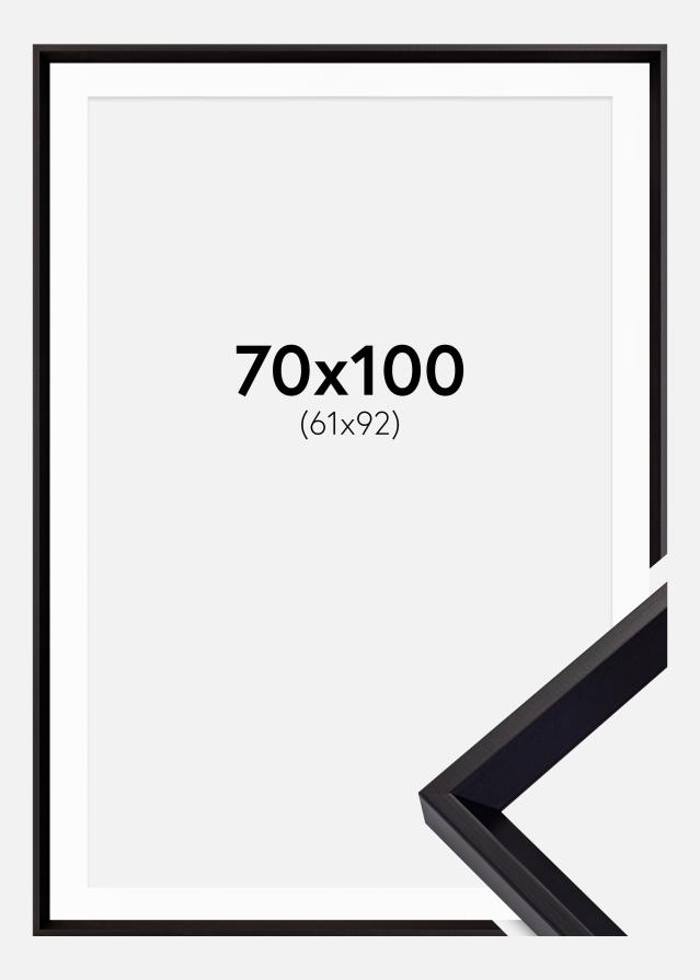 Ram med passepartou Fotolijst Globe Zwart 70x100 cm - Passe-partout Wit 62x93 cm