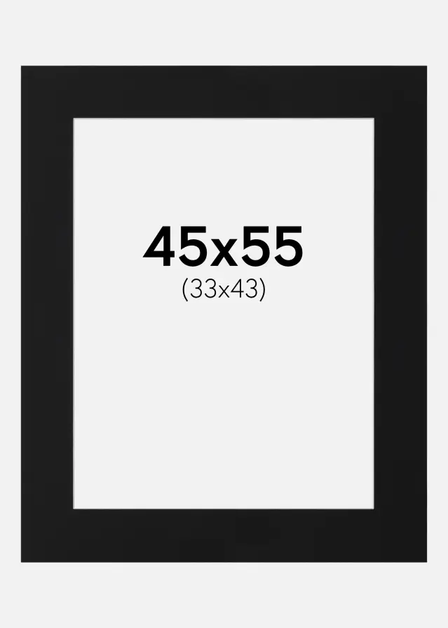 Artlink Passe-partout Zwart Standaard (Witte kern) 45x55 cm (33x43)