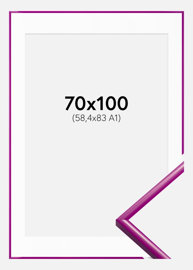 Ram med passepartou Fotolijst New Lifestyle Fuchsia 70x100 cm - Passe-partout Wit 59,4x84 cm (A1)