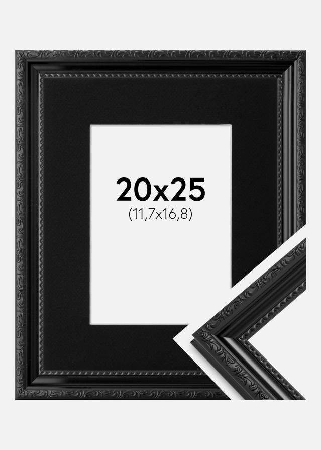 Ram med passepartou Fotolijst Abisko Zwart 20x25 cm - Passe-partout Zwart 5x7 inches