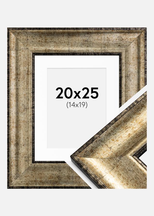 Ram med passepartou Fotolijst Saltsjöbaden Antiek Goud 20x25 cm - Passe-partout Wit 15x20 cm
