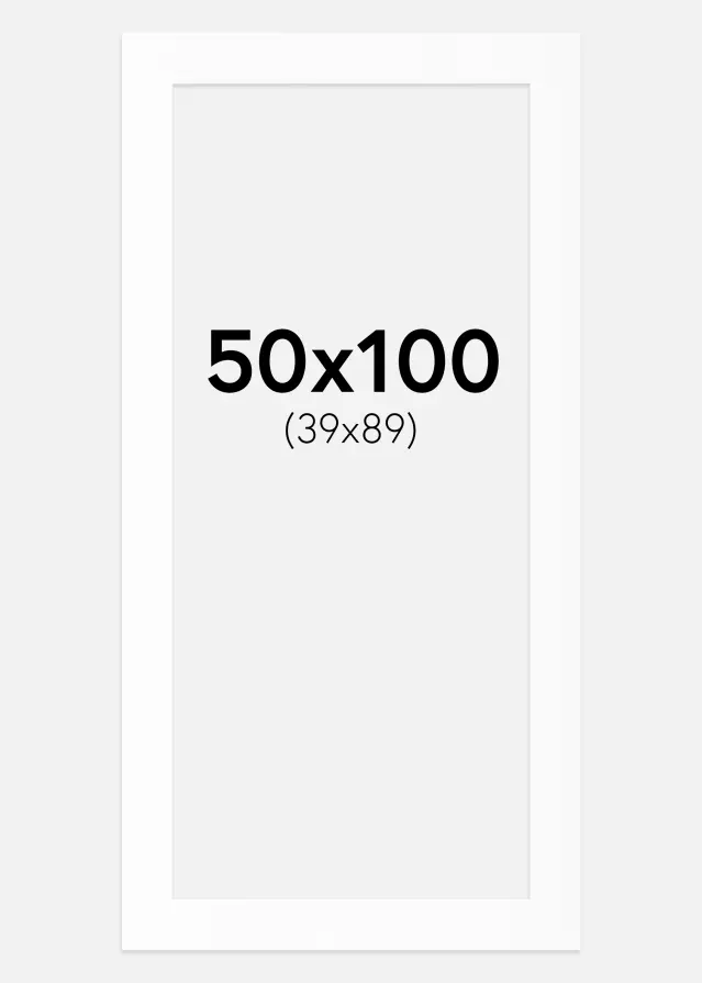 Artlink Passe-partout Wit Standaard (Witte kern) 50x100 cm (39x89)