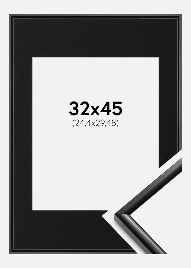 Ram med passepartou Fotolijst New Lifestyle Zwart 32x45 cm - Passe-partout Zwart 10x12 inches