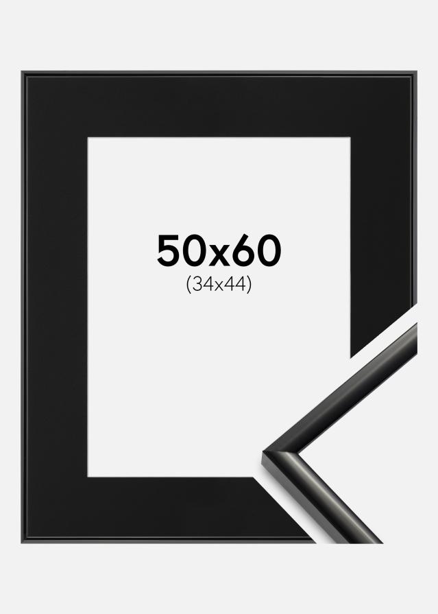Ram med passepartou Fotolijst New Lifestyle Zwart 50x60 cm - Passe-partout Zwart 35x45 cm