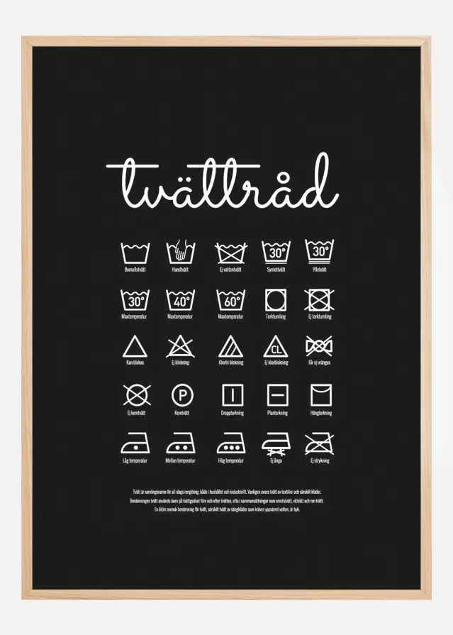 Bildverkstad Tvättråd - Svart Poster
