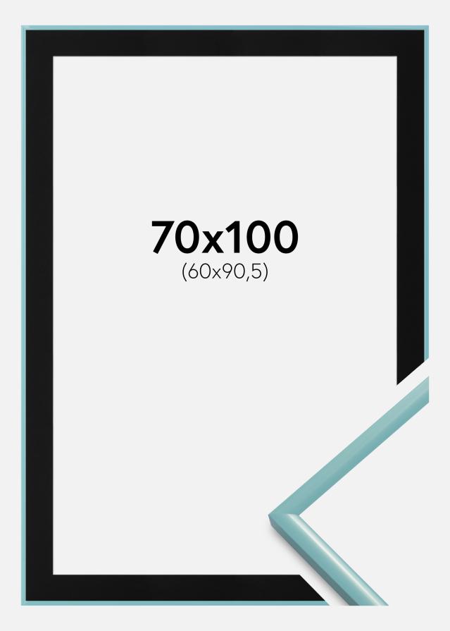 Ram med passepartou Fotolijst New Lifestyle Turquoise 70x100 cm - Passe-partout Zwart 61x91,5 cm