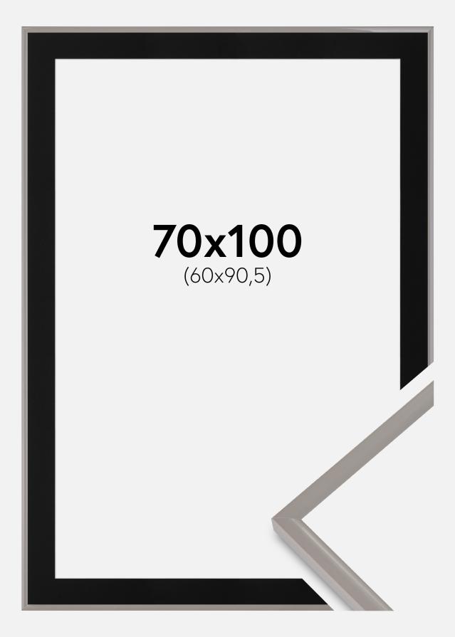 Ram med passepartou Fotolijst New Lifestyle Earth Grey 70x100 cm - Passe-partout Zwart 61x91,5 cm