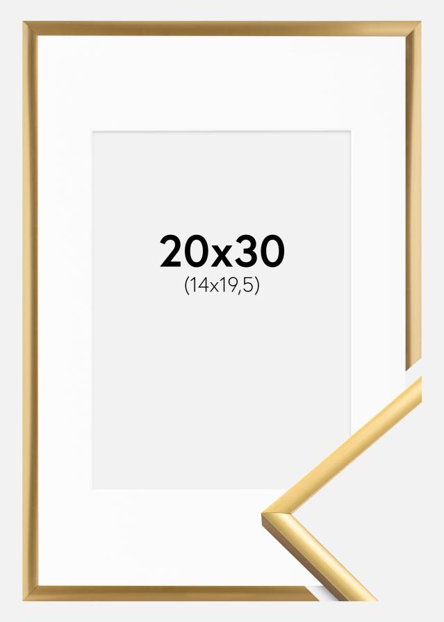 Ram med passepartou Fotolijst New Lifestyle Shiny Gold 20x30 cm - Passe-partout Wit 15x21 cm (A5)