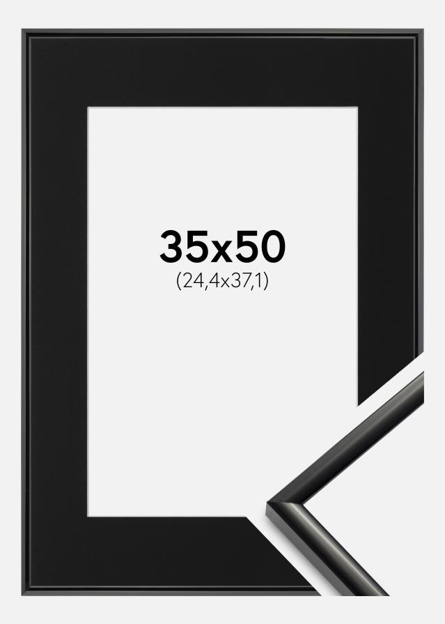 Ram med passepartou Fotolijst New Lifestyle Zwart 35x50 cm - Passe-partout Zwart 10x15 inches
