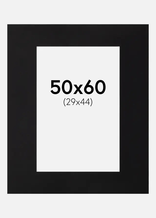 Artlink Passe-partout Zwart Standaard (Witte kern) 50x60 cm (29x44)