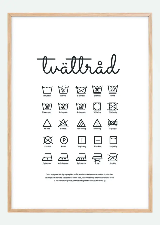 Bildverkstad Tvättråd - Vit Poster