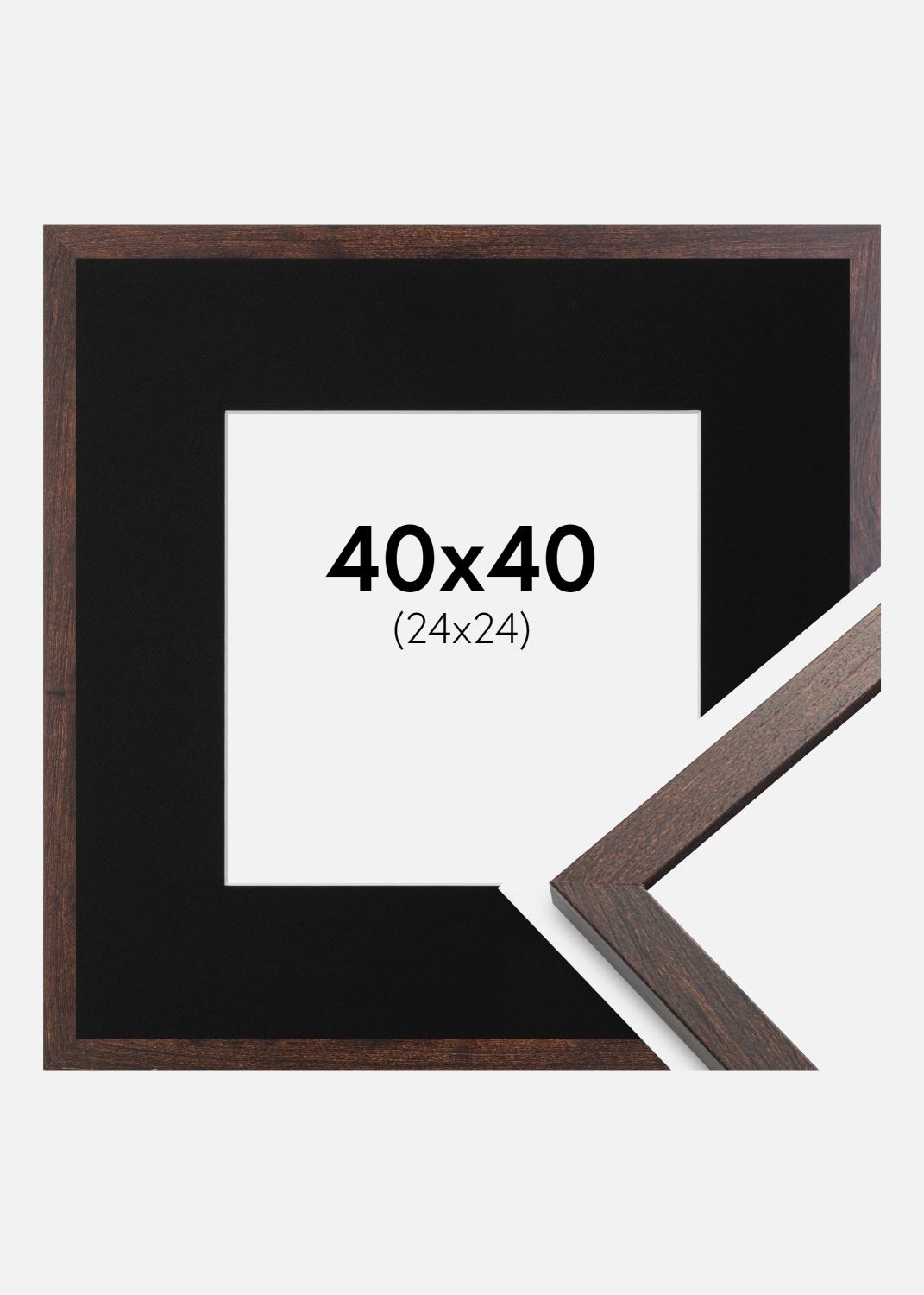 Product Image for Fotolijst Trendy Walnoot 40x40 cm - Passe-partout Zwart 25x25 cm