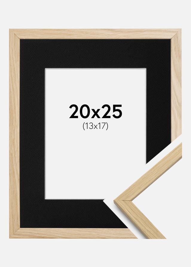 Ram med passepartou Fotolijst Edsbyn Eiken 20x25 cm - Passe-partout Zwart 14x18 cm