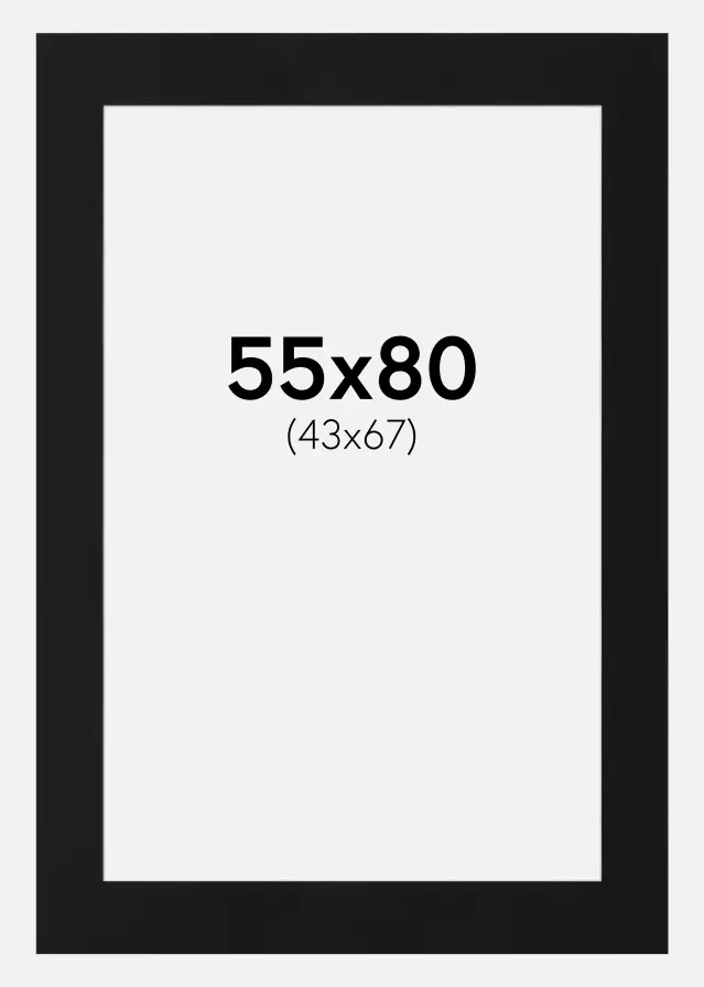 Artlink Passe-partout Zwart Standaard (Witte kern) 55x80 cm (43x67)