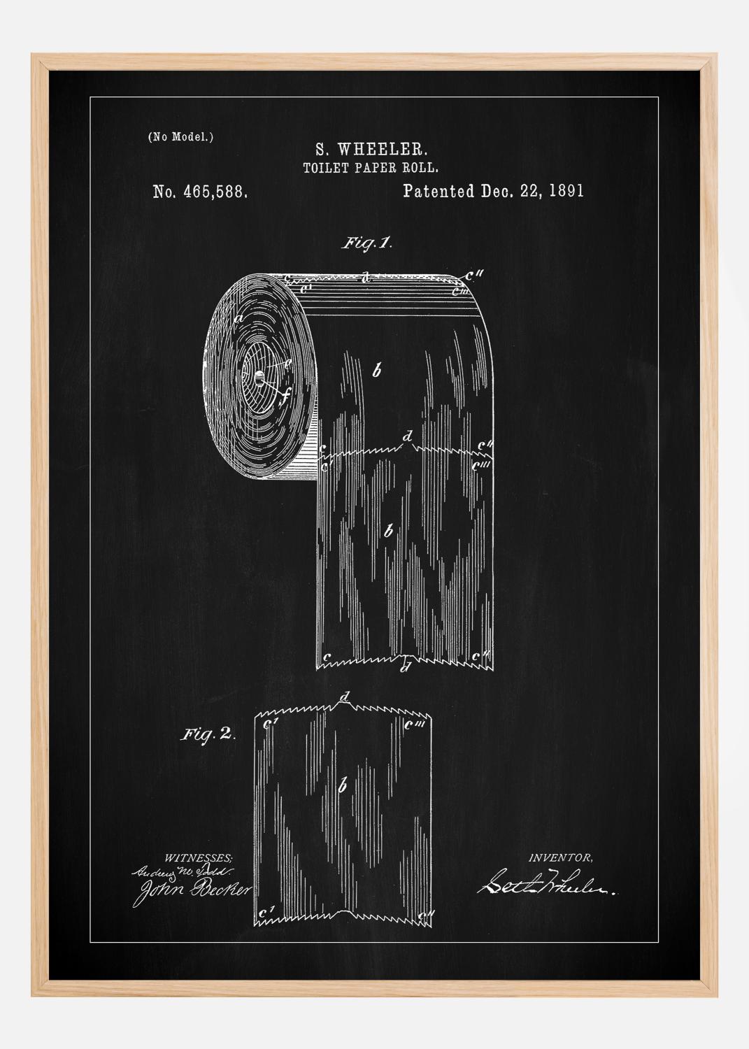 Product Image for Patent Print - Toilet Paper Roll - Black Poster (30x40 cm)