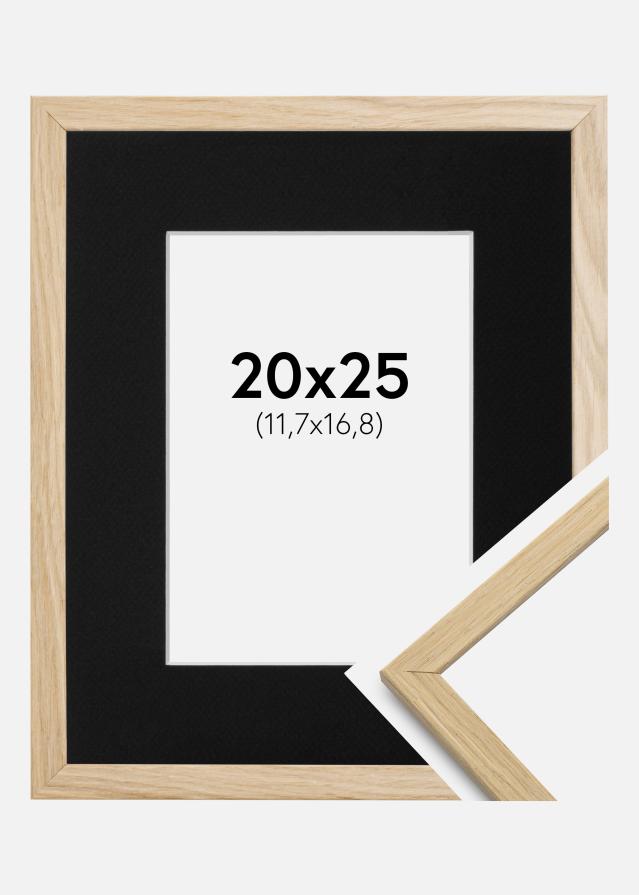 Ram med passepartou Fotolijst Edsbyn Eiken 20x25 cm - Passe-partout Zwart 5x7 inches