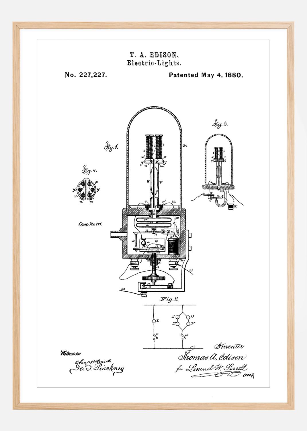 Product Image for Patent Print - Edison Light - White Poster (21x29.7 cm (A4))