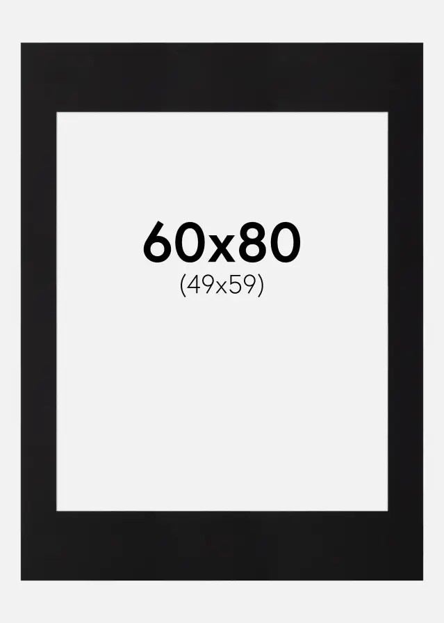 Artlink Passe-partout Zwart Standaard (Witte Kern) 60x80 cm (49x59)