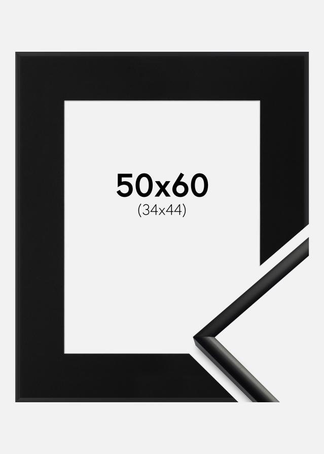 Ram med passepartou Fotolijst New Lifestyle Mat Zwart 50x60 cm - Passe-partout Zwart 35x45 cm