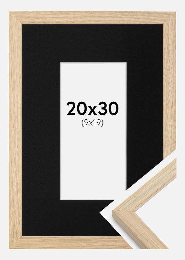 Ram med passepartou Fotolijst Grimsåker Eiken 20x30 cm - Passe-partout Zwart 10x20 cm