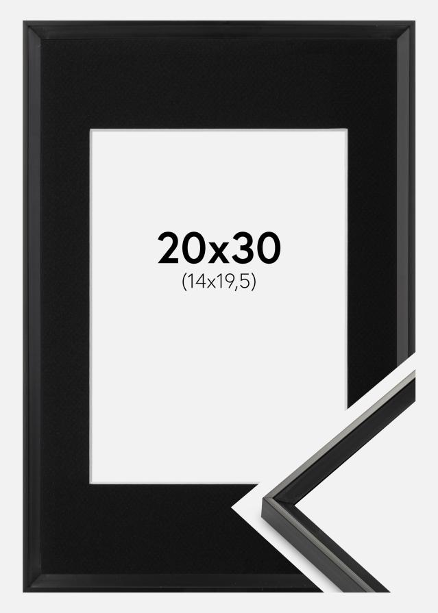 Ram med passepartou Fotolijst Desire Zwart 20x30 cm - Passe-partout Zwart 15x21 cm (A5)