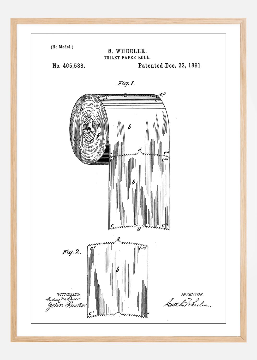 Product Image for Patent Print - Toilet Paper Roll - White Poster (21x29.7 cm (A4))