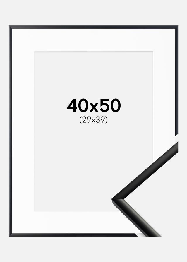 Ram med passepartou Fotolijst New Lifestyle Mat Zwart 40x50 cm - Passe-partout Wit 30x40 cm