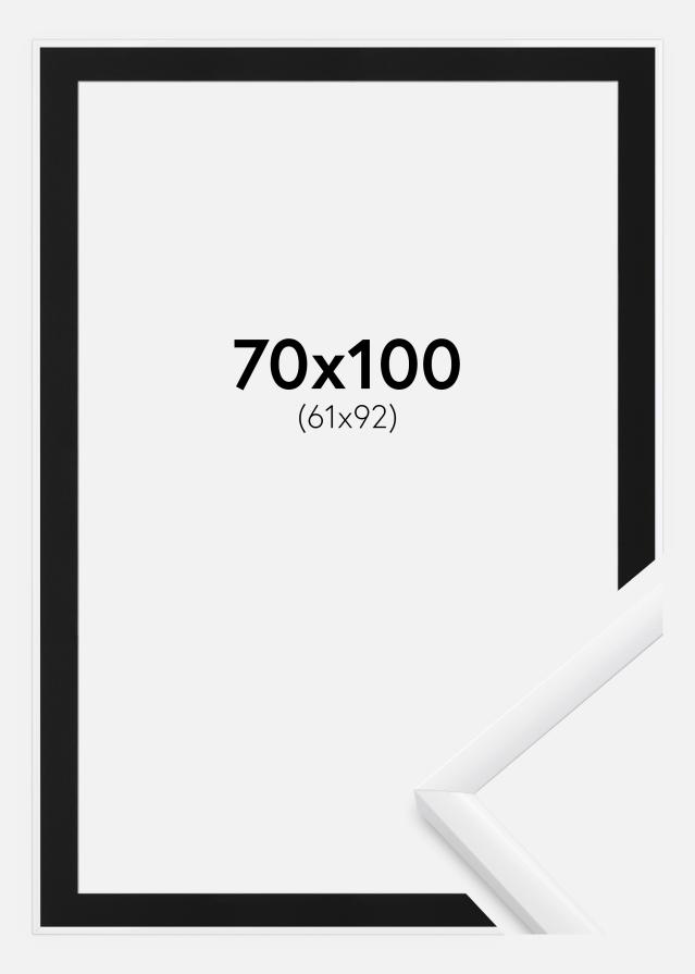 Ram med passepartou Fotolijst New Lifestyle Wit 70x100 cm - Passe-partout Zwart 62x93 cm