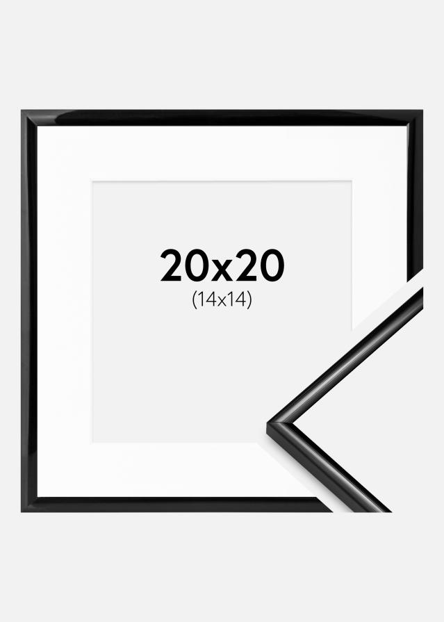 Ram med passepartou Fotolijst Scandi Zwart 20x20 cm - Passe-partout Wit 15x15 cm