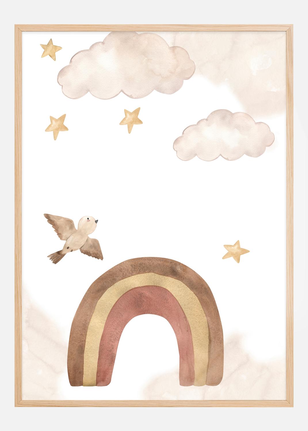 Product Image for Aquarell Painting Rainbow and Clouds Poster (21x29.7 cm (A4))
