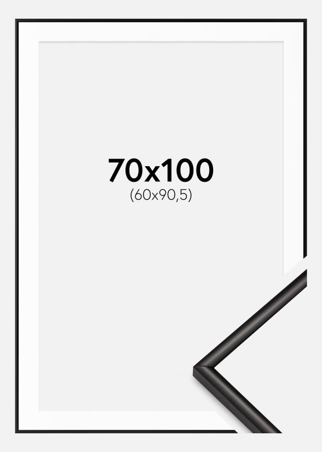 Ram med passepartou Fotolijst Scandi Matt Zwart 70x100 cm - Passe-partout Wit 61x91,5 cm