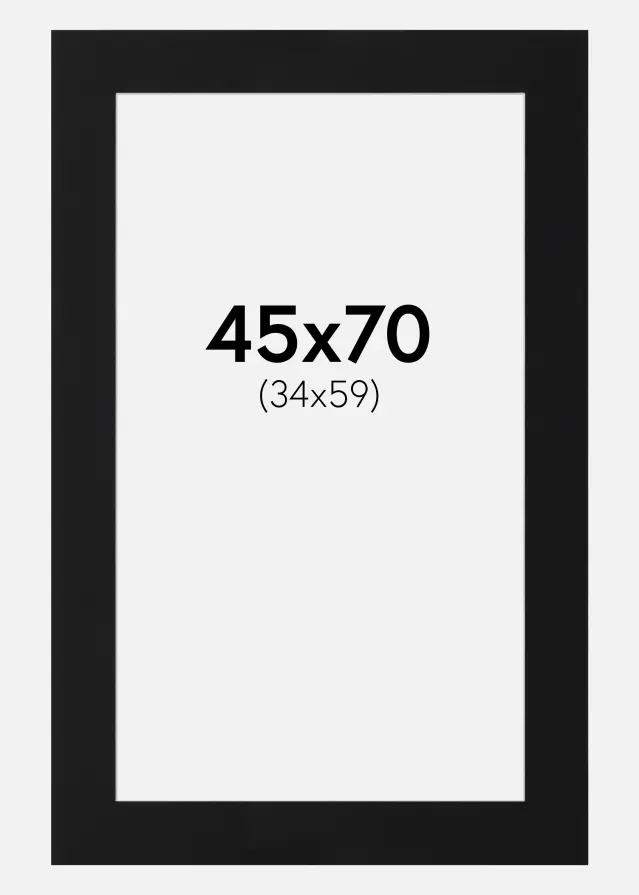Artlink Passe-partout Zwart Standaard (Witte kern) 45x70 cm (34x59)