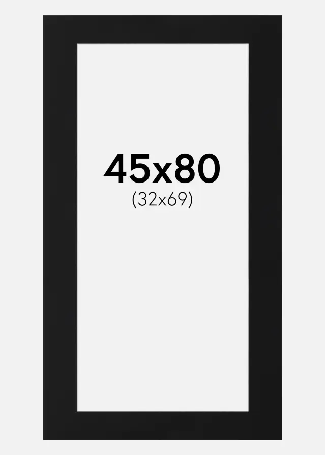 Artlink Passe-partout Zwart Standaard (Witte kern) 45x80 cm (32x69)