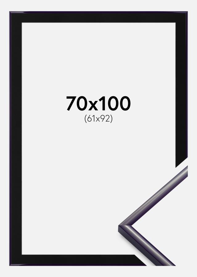 Ram med passepartou Fotolijst New Lifestyle Donkerpaars 70x100 cm - Passe-partout Zwart 62x93 cm