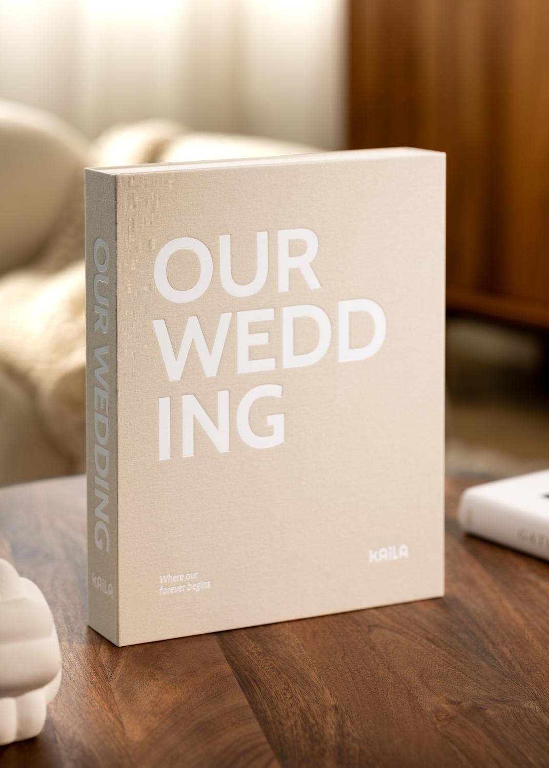 Product Image for KAILA OUR WEDDING Creme - Coffee Table Photo Album (60 Zwarte zijden)