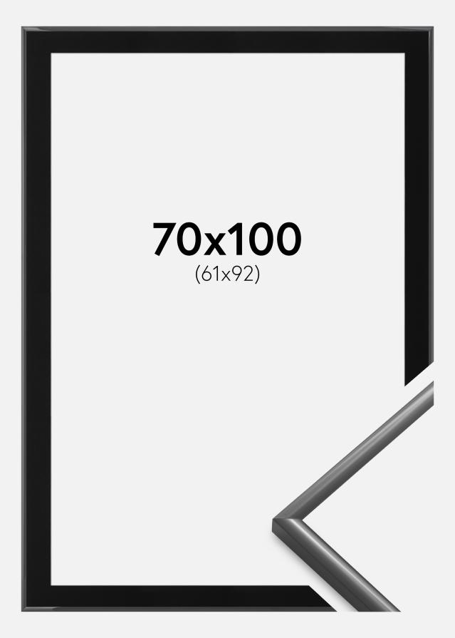 Ram med passepartou Fotolijst New Lifestyle Donkergrijs 70x100 cm - Passe-partout Zwart 62x93 cm