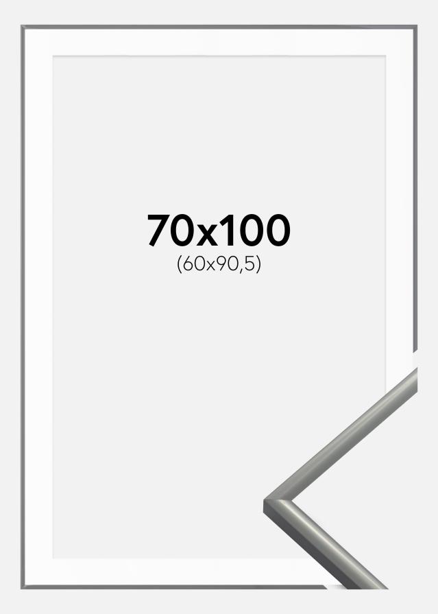 Ram med passepartou Fotolijst New Lifestyle Lichtgrijs 70x100 cm - Passe-partout Wit 61x91,5 cm