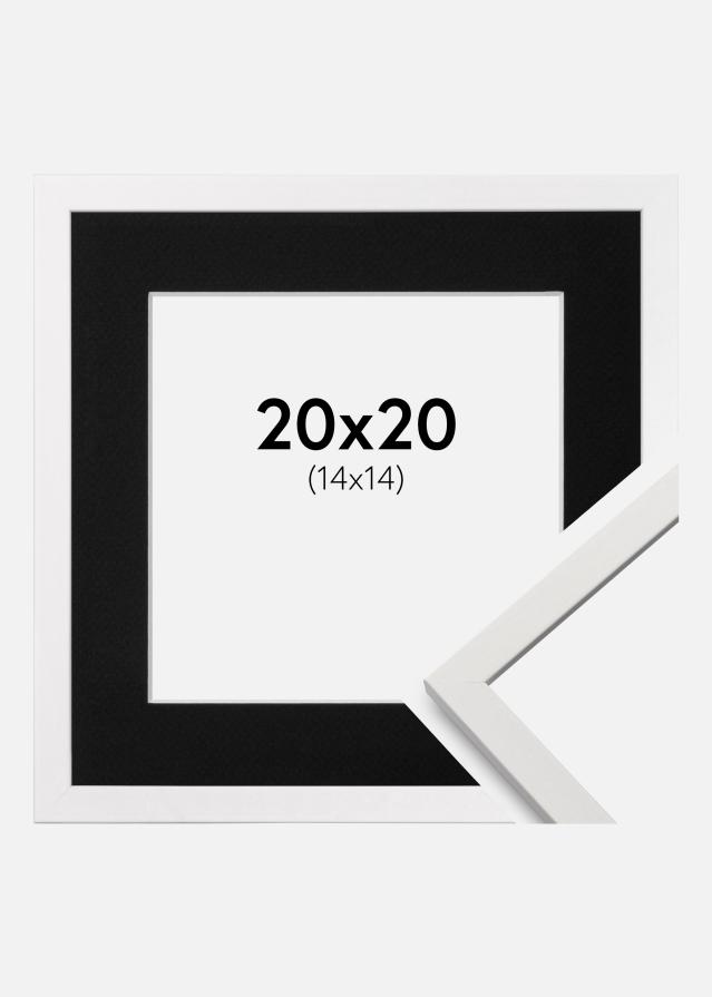 Ram med passepartou Fotolijst Edsbyn Wit 20x20 cm - Passe-partout Zwart 15x15 cm
